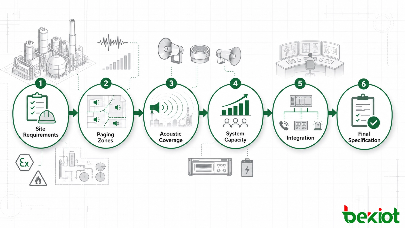 PAGA system selection process from industrial site requirements to final system specification