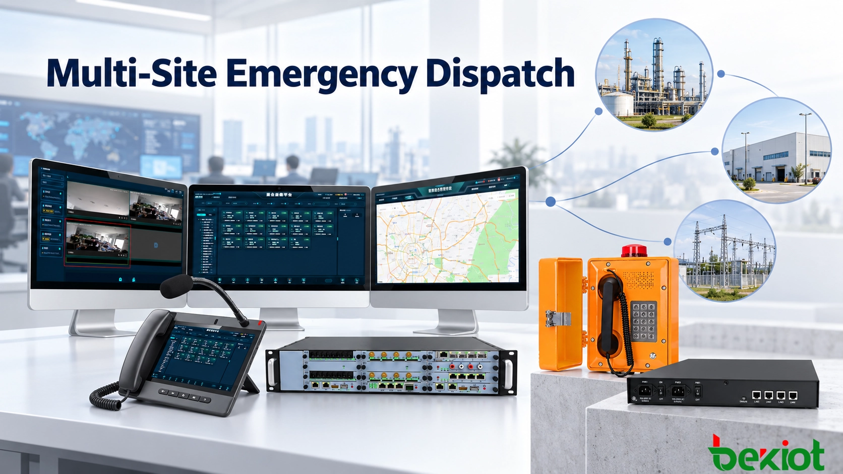 Multi-Site Emergency Dispatch: Central Control and Local Resilience