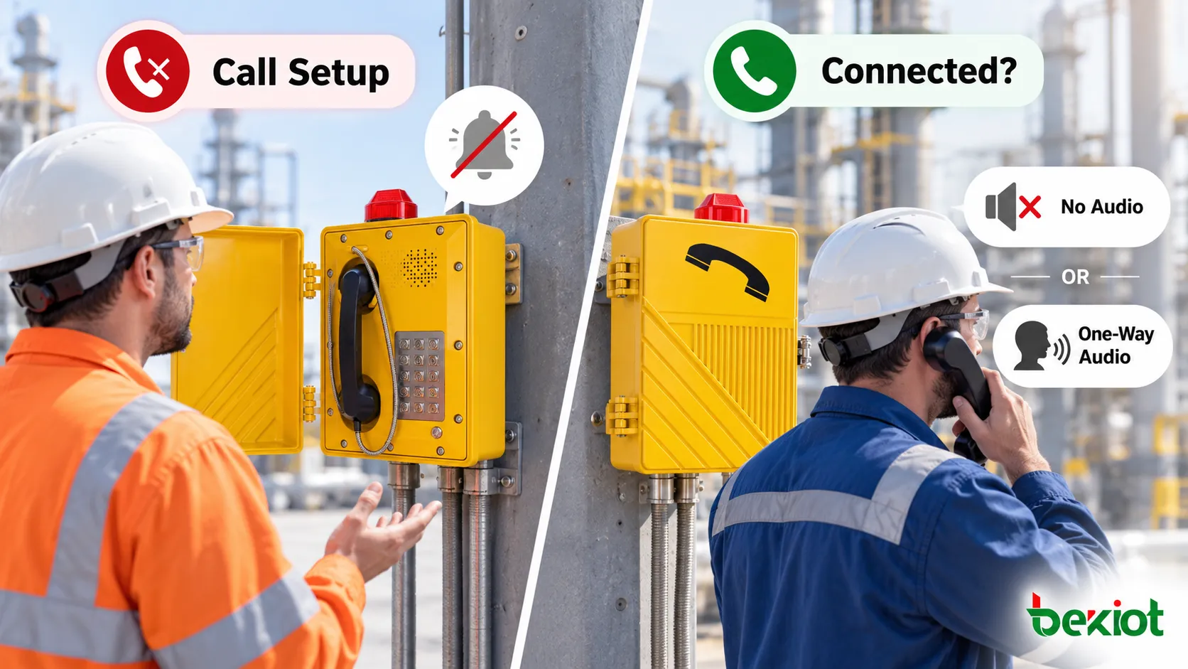 When a SIP explosion-proof telephone call is connected but has no audio or one-way voice, troubleshoot the media path through SDP addresses, RTP ports, NAT, firewall and SBC