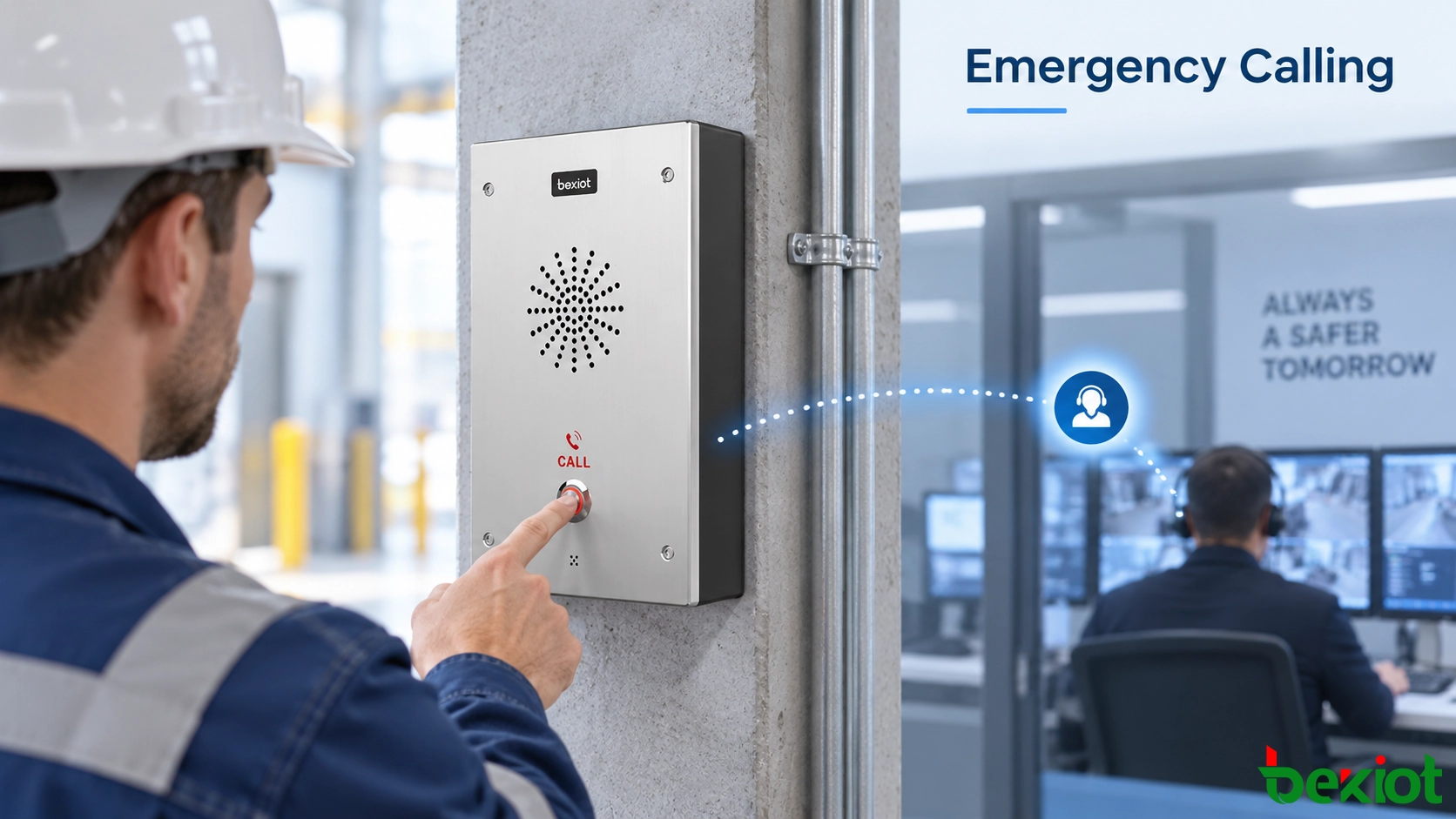 SOS intercom providing an emergency call point at a transport facility