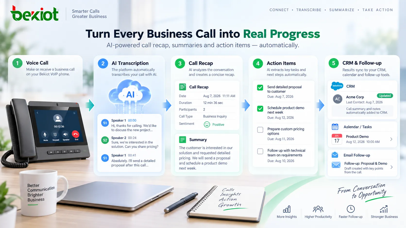 Business VoIP selection in 2026 evaluating Calling, AI Call Summary, administration portals, SIP endpoints, CRM integration, security and the migration path from Unified Communications to Contact Center