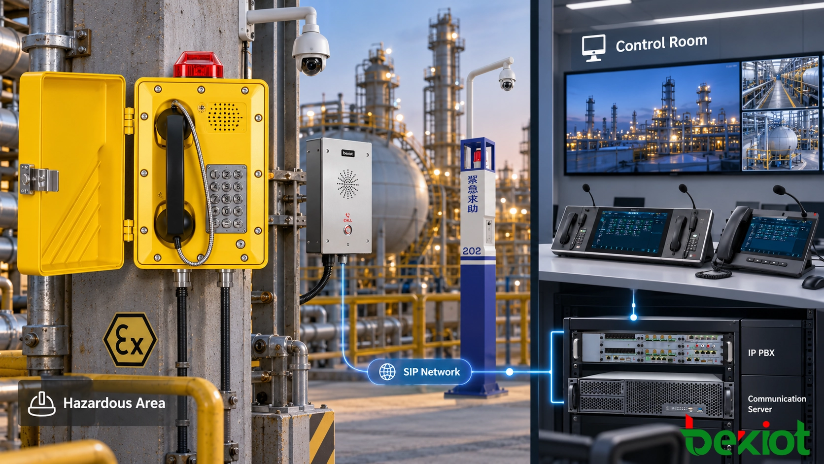 SIP emergency intercom CCTV alarm system architecture and deployment design