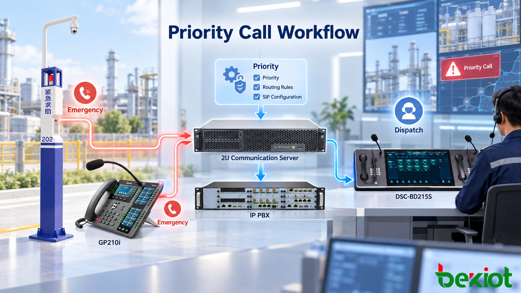 SIP emergency intercom priority call configuration workflow